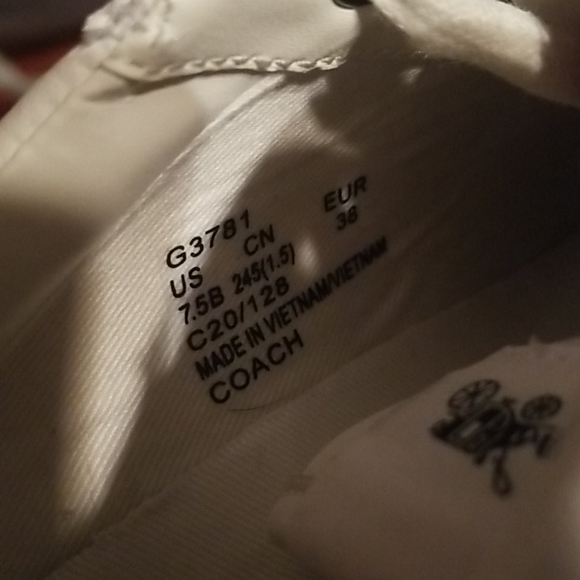 NWT Coach Porter Leather White Sneakers - Picture 3 of 4